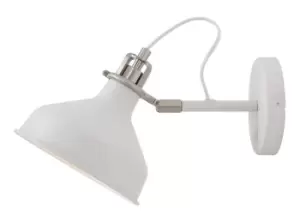 image of Adjustable Dome Wall Lamp Switched, 1 x E27, Sand White, Satin Nickel, White