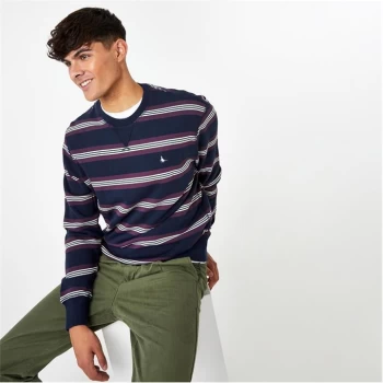 Jack Wills Longworth Stripe Crew Neck Sweatshirt - Navy