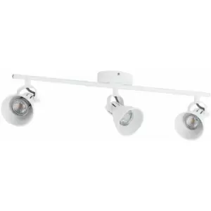 Image of Flush 3 Spot Ceiling Light Colour White Shade Bulb GU10 3x3.3W Included