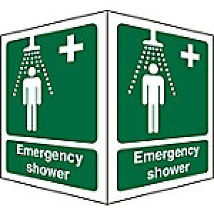 image of First Aid Sign Shower Plastic 20 x 15 cm