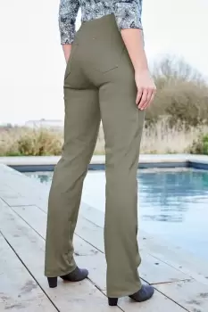 Image of Premium Pull-On Rib Waist Twill Jeans - 27" Leg