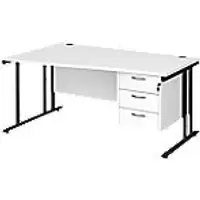 Image of Dams International Wave Desk MC16WLP3KWH 1,600 x 725 x 800 - 990 mm
