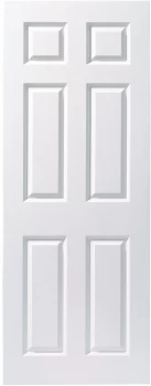 image of Wickes Woburn Internal Fire Door White Smooth Moulded 6 Panel 1981x686mm