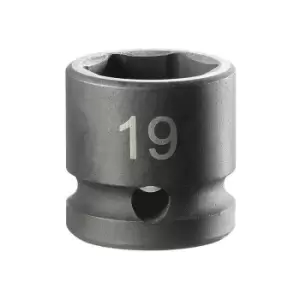 Image of Facom NSS.19A 6-Point Stubby Impact Socket 1/2in Drive 19mm FCMNSS19A