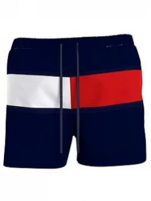 image of Tommy Hilfiger Core Flag Swim Shorts, Desert Sky Size M Men