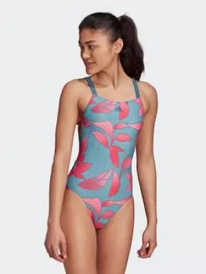 Image of adidas Sh3.ro Nature Swimsuit, Blue/Black, Size 30, Women