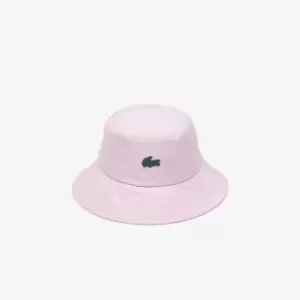 image of Unisex Lacoste Quilted Effect Nylon Bucket Hat Size M Pink