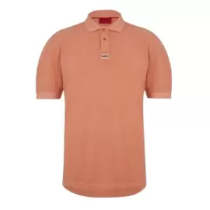 Hugo Danoe Pique Polo Shirt - Orange