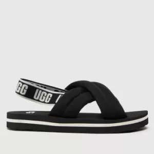 image of UGG Black & White Everlee Junior Sandals