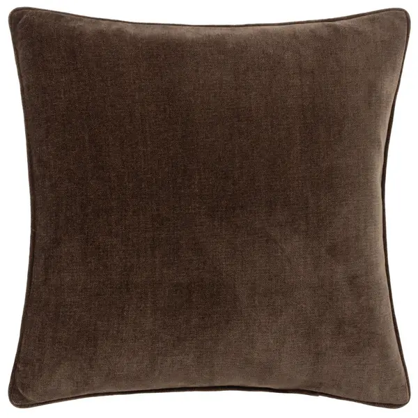 image of Heavy Chenille Cushion Brown, Brown / 50 x 50cm / Polyester Filled