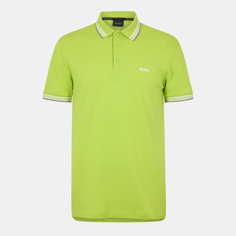 Image of Boss Mens Paddy_98 Short Sleeve Polo Shirt Bright Green male XL