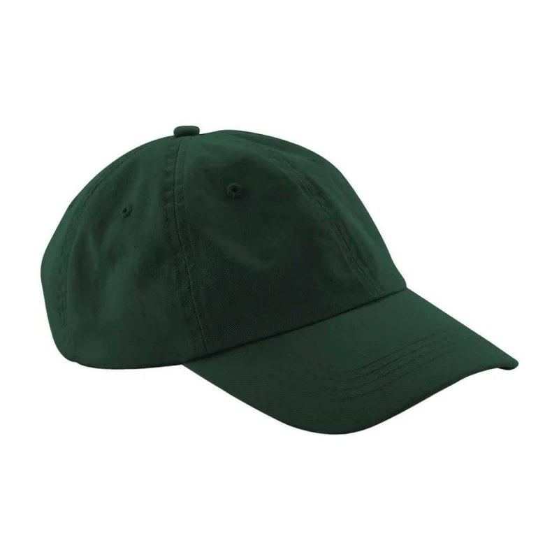Image of Beechfield Beechfield Men 6 Panel Low Profile Dad Hat in Bottle Green Bottle Green One Size Male 5063693810481