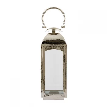 Image of Hotel Collection Hotel Hammered Lantern - Silver