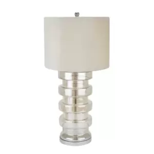 image of Adonis Metallic Glass Lamp With Velvet Shade