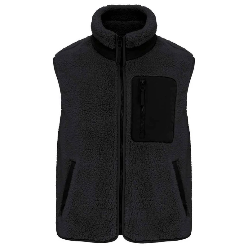 Image of Native Spirit Mens Sherpa Body Warmer in Black Size: XS Black Male XS