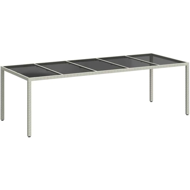 Image of VIDAXL Garden Table White 250x100x75cm Poly Rattan and Tempered Glass Vidaxl 8720845727628
