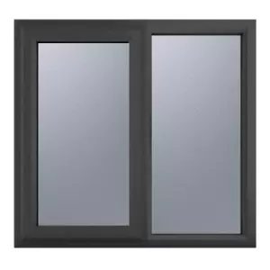 Image of Crystal uPVC Window A Rated Left Hand Side Hung next to a Fixed Light 1190mm x 1040mm Obscure Glazing - Grey