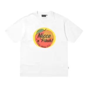 image of Nicce Peach T Shirt - White