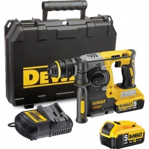 Image of DEWALT DCH274 18v XR Cordless SDS Plus Hammer Drill 2 x 5ah Li-ion Charger Case