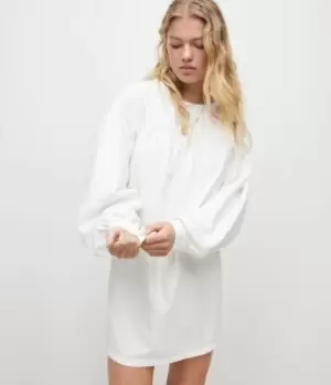 Image of AllSaints Womens Harlow Denim Dress, White, Size: 6
