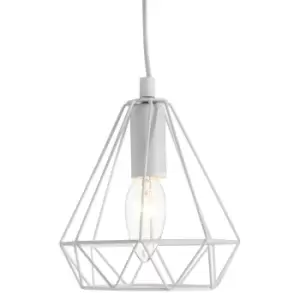 image of Premier Housewares Beli Pendant with Light Metal Wire - White