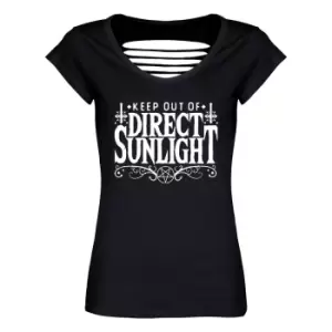 Image of Grindstore Womens/Ladies Keep Out of Direct Sunlight T-Shirt (XL) (Black/White)