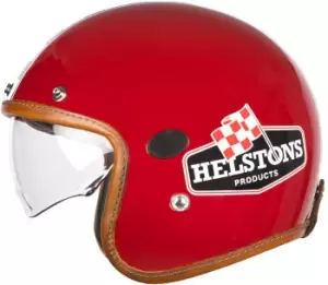 Image of Helstons Flag Carbon Jet Helmet, red, Size 2XL, red, Size 2XL