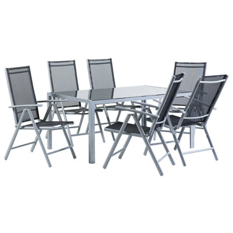 Image of Beliani Garden Dining Set 6 Seater Catania Black