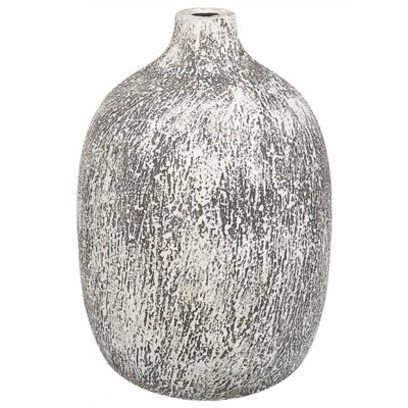 Image of Beliani Flower Vase Vigo Ceramic 36cm Grey