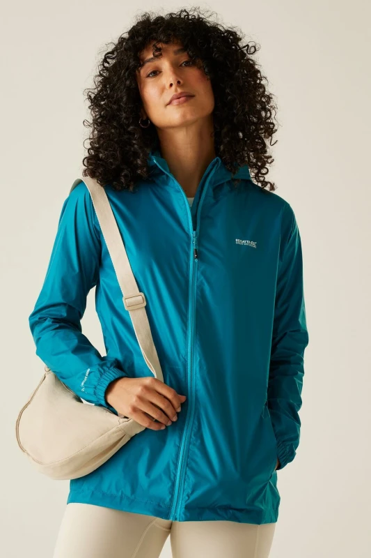 Image of Regatta Womens 'Pack-It III' Waterproof Packaway Jacket in Blue Size: 8 Blue Female 8