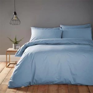 image of Linea Cotton Rich Fitted Sheet - Powder Blue