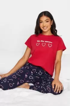 Petite 'Tis The Season' Slogan Christmas Pyjama Set