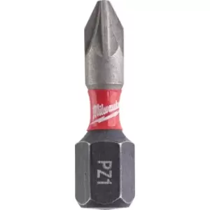 image of Milwaukee Shockwave Impact Duty Pozi Screwdriver Bits PZ1 25mm Pack of 2