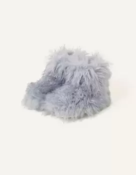 Image of Accessorize Womens Yeti Slipper Boots Blue, Size: M