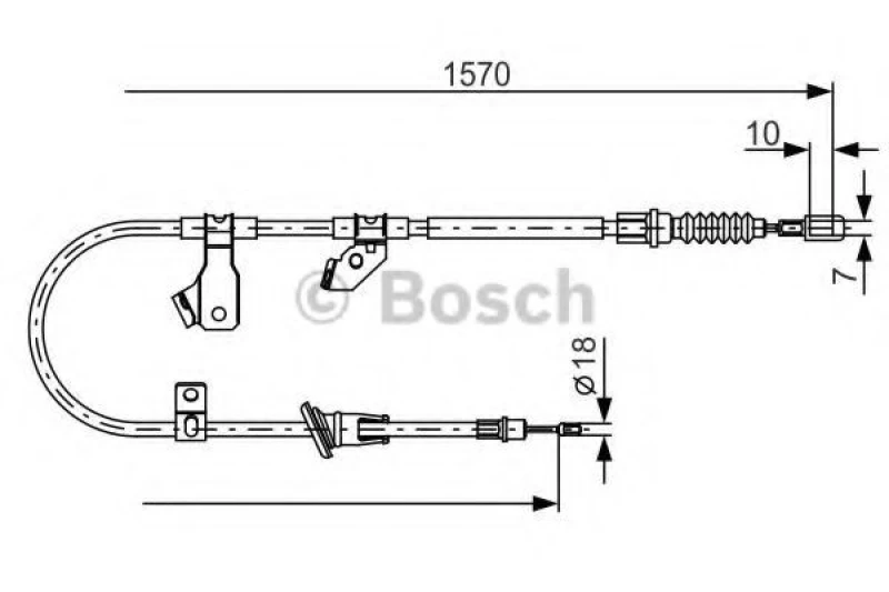 Image of Bosch 1 987 482 272 Brake Cable 1570mm Cable,parking brake (124)