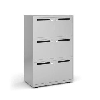 Image of Bisley lodges with 6 doors and letterboxes - silver