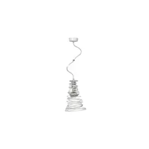 Image of Emibig Twist White Wire Frame Pendant Ceiling Light 1x E27