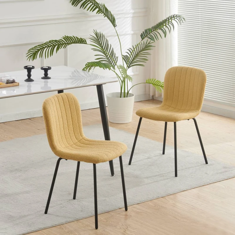 Image of MCC Direct Bella Luxe Set of 2 Dining Chairs Dining Chairs in Yellow Yellow Unisex