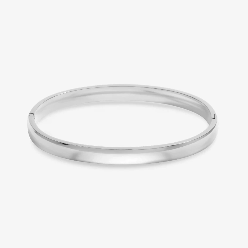 Image of Jon Richard Platinum Plated Stainless Steel Polished Bangle Hoop Earrings One Size Silver 72972311000