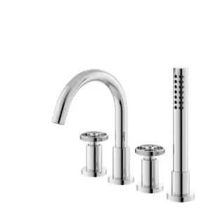 image of Hudson Reed Revolution 4 Tap Bath Shower Mixer - Chrome