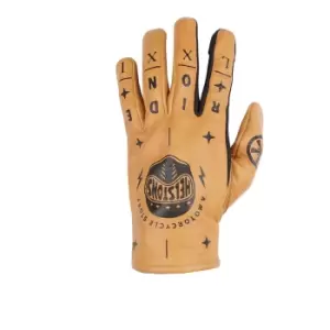 image of Helstons Kustom Summer Leather Gold Gloves T11