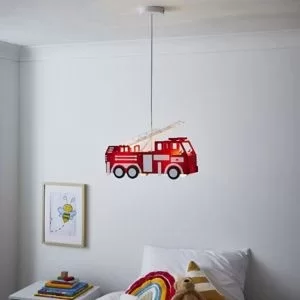 image of Harbin Fire Engine Matt Red Light Pendant, (Dia)120mm