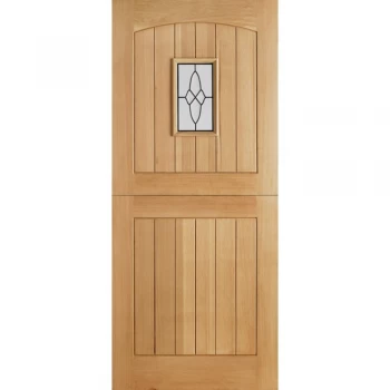 Image of LPD External Oak COTTAGE 1 Light Lead Double Glazed Stable Front Door D&G - 762mm x 1981mm
