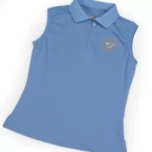 image of Aubrion Girls Harrow Sleeveless Polo Shirt (11-12 Years) (Sky Blue)