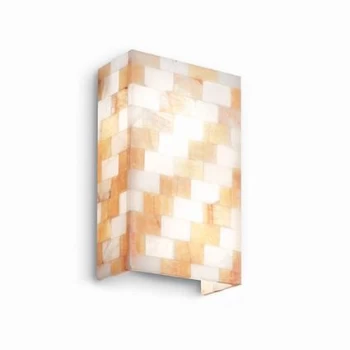Image of Scacchi 2 Light Up & Down Large Wall Light Amber with Alabaster Glass, E27