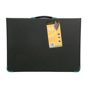 Image of A2 Presentation Case Vinyl Metal Trim Capacity 20 Sleeves 6 Ring Black