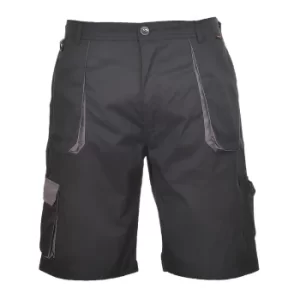 image of Portwest Mens Texo Contrast Work Shorts Black 2XL