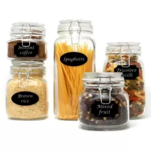 Clip Top Glass Storage Jars - Assorted Set of 5 M&amp;W