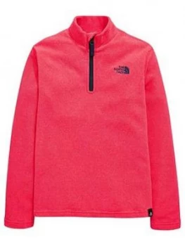 Image of The North Face The North Face Girls Glacier 14 Zip Fleece Pink Size Xs6 Years Women
