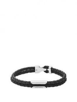 image of Diesel Stackables Black Leather Bracelet